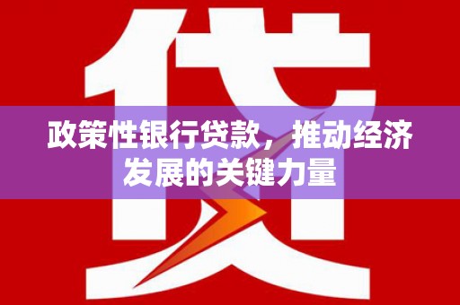 集安政策性银行贷款，推动经济发展的关键力量