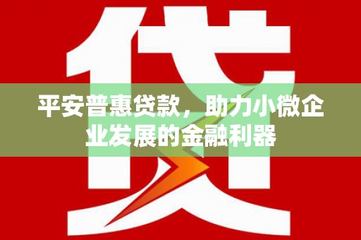 集安平安普惠贷款，助力小微企业发展的金融利器